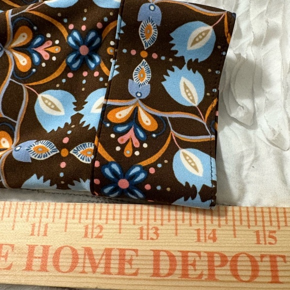 J. McLaughlin Berlin Dress in Atlas Tile. Very Cute Brown, Pastel Blue, Orange. - Picture 12 of 13